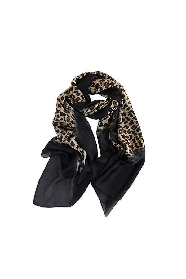 LumiSyne Foulards En Soie Écharpe Imprimé Animal Léopard Paon Cheval dAutomne Hiver Etoles Châle De Plage Toute La Saison Po