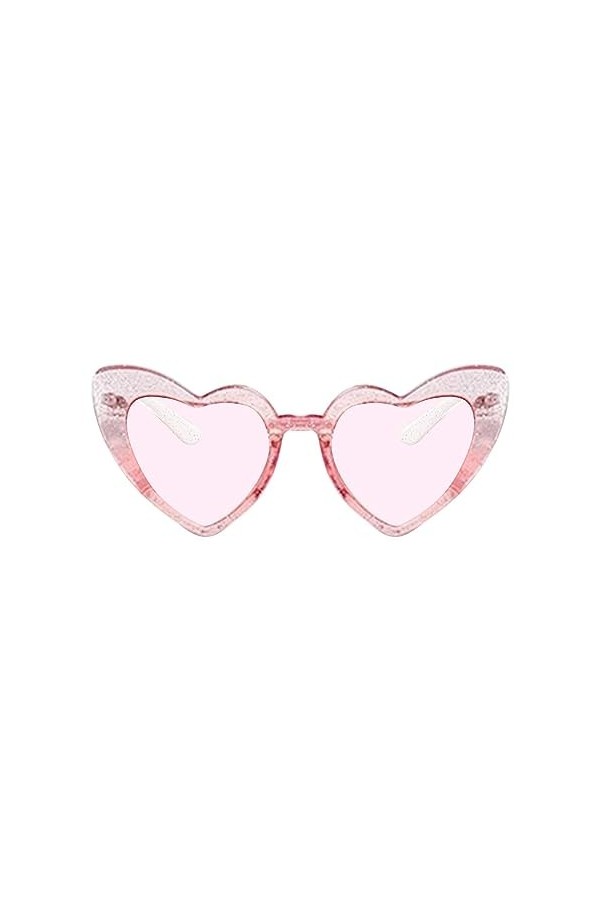 PEKMAR Lunettes de soleil coeur pour femme | Lunettes de couleur bonbon teintées transparentes | Lunettes de soleil en forme 