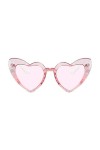 PEKMAR Lunettes de soleil coeur pour femme | Lunettes de couleur bonbon teintées transparentes | Lunettes de soleil en forme 