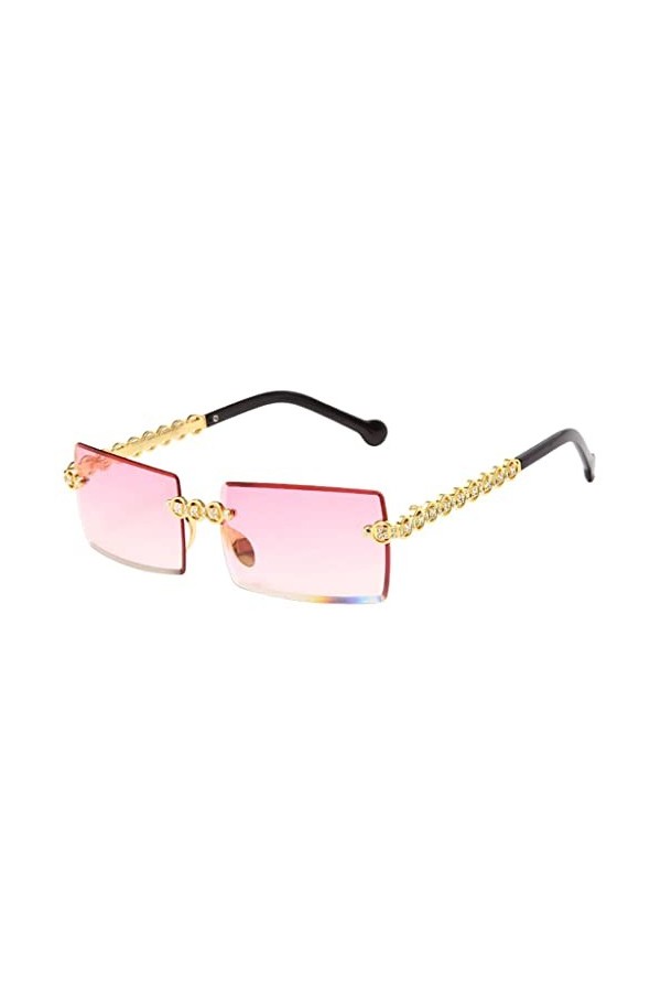 Amagogo Lunettes de Soleil Sans Monture Femme Lunettes de Soleil de Conduite Sandy Beach Eyewear, Gradient rose