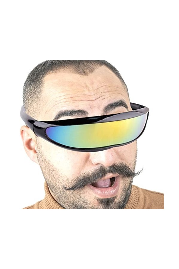 Générique 5 Pcs Lunettes de Soleil Tendance pour Femmes, Lunettes de Soleil Cool futuristes Piece Big Shield, Lunettes de Sol