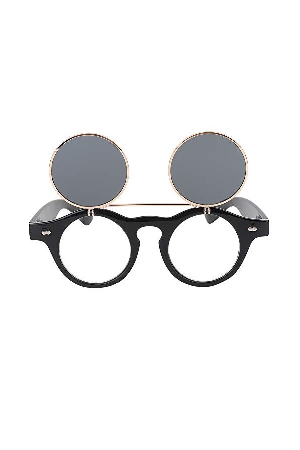 Lunettes de soleil à bascule, lunettes de soleil à monture ronde de qualité à monture ronde, lunettes de soleil à bascule, lu