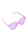 Vklopdsh Lunettes de soleil rétro surdimensionnées en forme de cœur des années 90 pour femmes et filles violet , violet