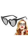 BOWCS Lunettes de soleil en forme damour pour femmes | Lunettes rétro colorées de style cœur avec protection UV - Lunettes t