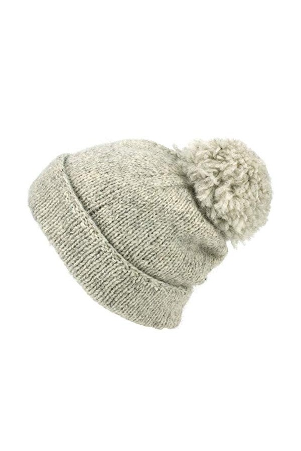 LOUDelephant Bonnet ample en laine épaisse, Fairisle Noir, taille unique