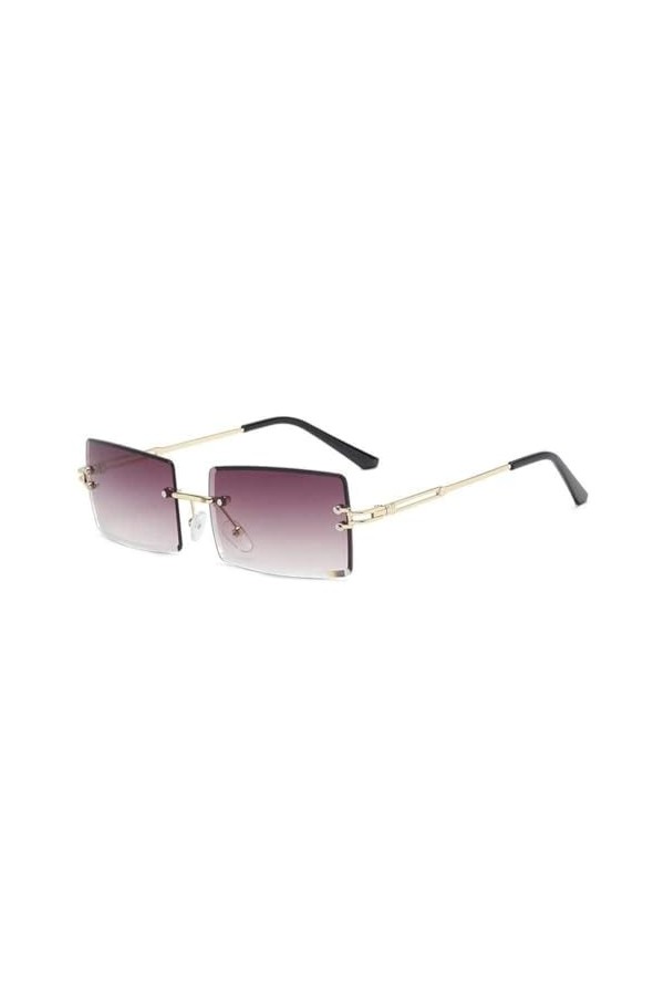 Jkapagzy Lunettes de soleil tendance pour femme, coupe carrée, dégradé de couleurs, lunettes de soleil à la mode, 04