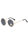 Lunettes de soleil rétro rondes en métal polarisé, lunettes vintage pour homme et femme, verres prince miroir, lunettes de so