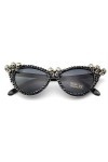 QILTON Lunettes de soleil gothiques en forme de tête de mort pour femme avec strass et strass pour Halloween vintage R9E1