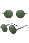 Lunettes de soleil vintage style punk unisexe rétro rond en métal lunettes de soleil multiples nouveau cadre lunettes W1Z8 St
