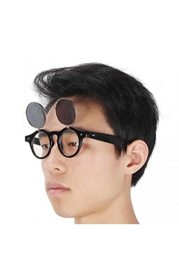 Lunettes de soleil vintage à rabat de style élégant, pour femme Bright black 