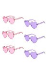 DULSPUE Lunettes de Coeur Soleil pour Femmes, Lunettes de Fête Sans Bord pour Femme,Cœur dAmour Lunettes de Soleil Teintées 