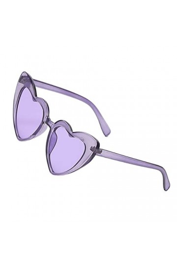 LOVIVER Lunettes de Soleil sous Forme de Cœur, Lunettes de Soleil Lunettes de Classiques pour Les Vacances et eté, Violet