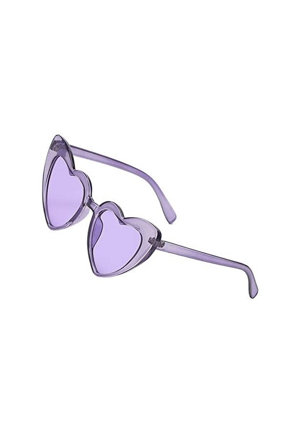 LOVIVER Lunettes de Soleil sous Forme de Cœur, Lunettes de Soleil Lunettes de Classiques pour Les Vacances et eté, Violet