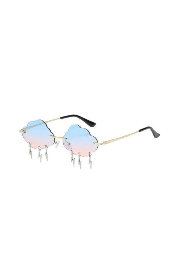 Lunettes de soleil nuages foudre lunettes de soleil pour femmes lunettes disco nuages glands lunettes de soleil steampunk san