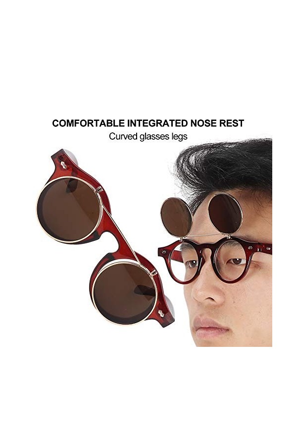 Lunettes de Soleil Vintage Flip, Lunettes de Soleil Flip, Lunettes de Soleil Catwoman pour Party Woman Outdoor Girl 2 