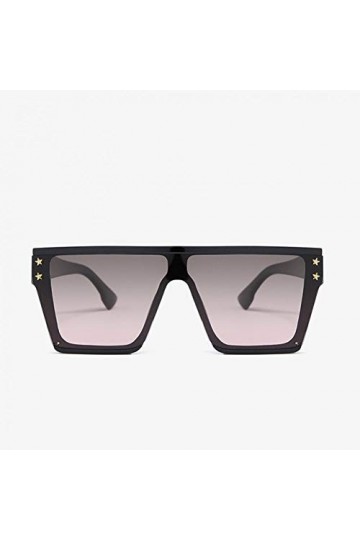 YIERJIU Lunettes Lunettes de Soleil carrées Femmes Marque de étoiles Lunettes de Soleil surdimensionnées rétro Nuances Vintag