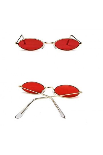 YUFUD Lunette de Soleil Lunettes de Soleil ovales Vintage Femmes Hommes rétro lentille Claire Lunettes Petites Lunettes de So