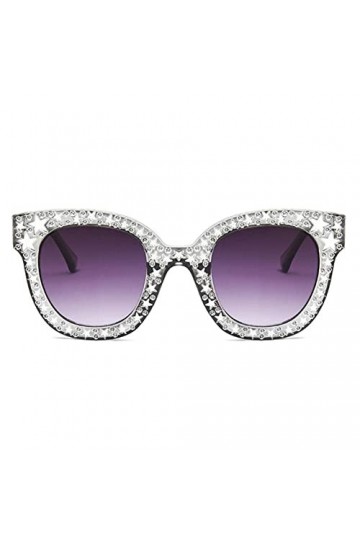 ZIRYXQ Lunettes de soleil rétro surdimensionnées en mosaïque pour femme - Modèle sexy - Style défilé - Décoration tendance - 