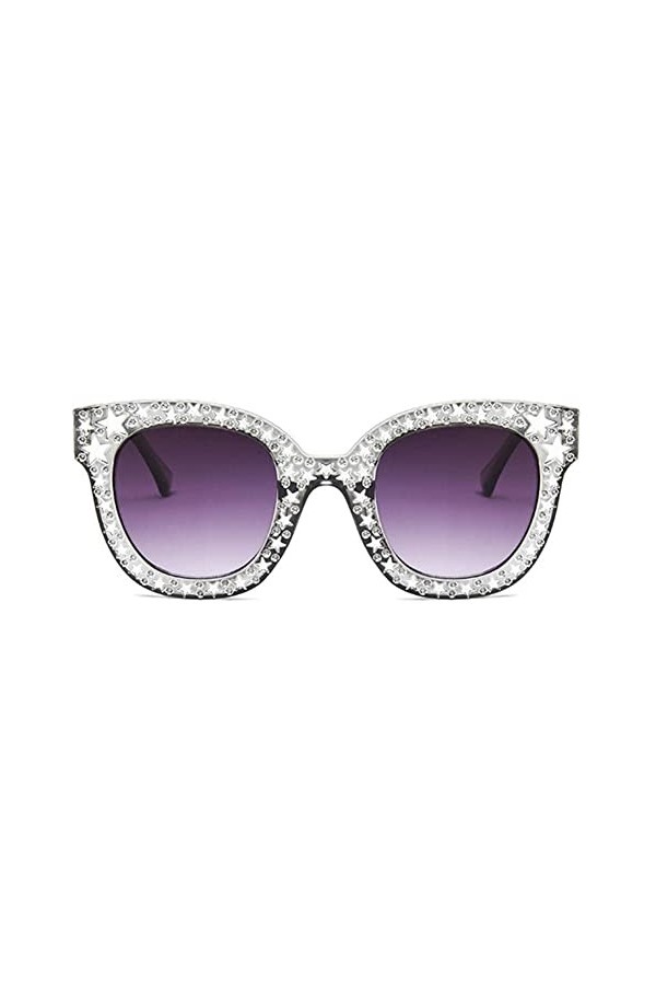 ZIRYXQ Lunettes de soleil rétro surdimensionnées en mosaïque pour femme - Modèle sexy - Style défilé - Décoration tendance - 