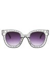 OCKULT Catwal Lunettes de soleil rétro de luxe mosaïque étoile pour femme classique sexy décoration UV modèle lunettes dames 