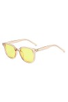 Lapirek Lunettes de soleil pour femme - Style rétro - Rectangulaire - Lunettes de soleil vintage - Lunettes de nez, jaune, ta