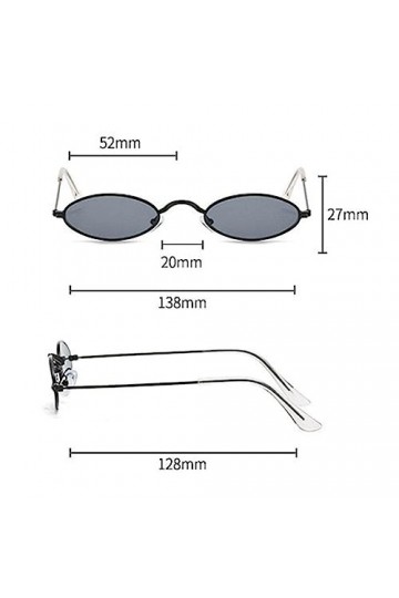 OCKULT CHUN Petites lunettes de soleil ovales rétro élégantes avec monture en métal pour femmes, punk, hommes, filles, Hip Ho