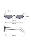 OCKULT CHUN Petites lunettes de soleil ovales rétro élégantes avec monture en métal pour femmes, punk, hommes, filles, Hip Ho