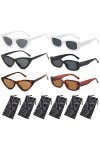 Lunette De Soleil Rectangulaire 6 Pcs Lunettes De Soleil Homme Femme Rectangulaire Lunettes De Soleil Style Yeux De Chat Mode