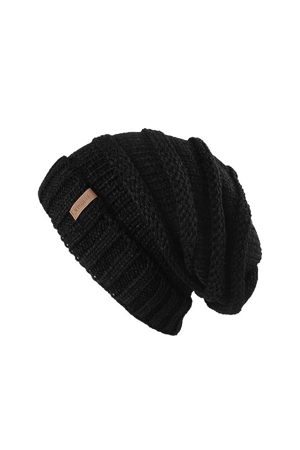 FURTALK Bonnet tricoté Femme Slouch Beanie Bonnet Street Style Grosse Maille Bonnets dhiver Classique Doux Beanie Hiver
