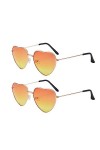 SALADOCY 2 Paires Lunettes De Coeur Décoratives, Lunettes De Soleil Hippie, Forme Coeur Couleur Dégradé, Pour Party Annivesai