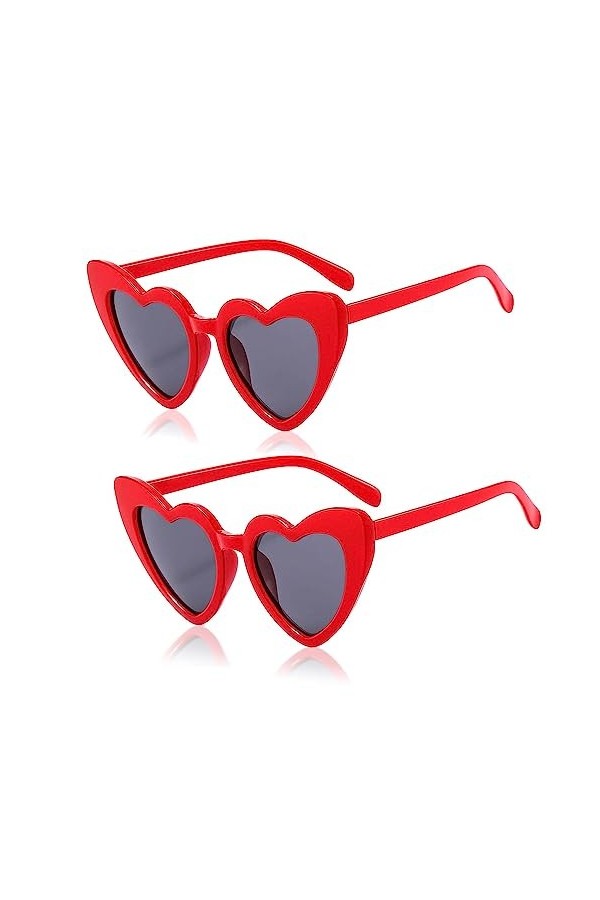 AWAVM Lunettes de soleil Vintage Love Heart des années 70,lunette coeur, pour femmes hommes enfants en forme de coeur fantais