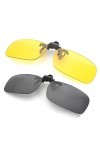 USTNIR Lot de 2 lunettes de soleil à clipser, verres polarisés adaptés aux lunettes de prescription, lunettes de soleil myopi