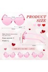 Hestya 3 Lunettes de Soleil de Cœur Lunettes de Soleil de Couleur de Bonbon Lunettes de Soleil sans Monture Transparentes Lun