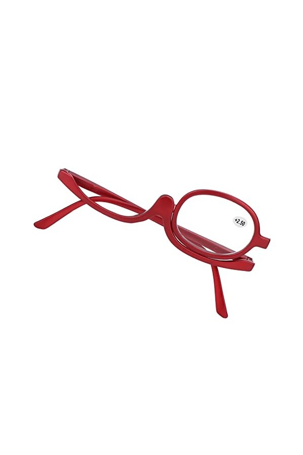 Lunettes de Maquillage pour Femmes Rabattables, Lunettes de Maquillage Grossissantes à Lentille Unique Rotatives à la Mode Lu