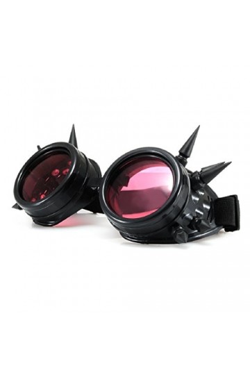 4sold Lunettes de Soleil Cyber Design à Pics Style Punk Noir Noir Taille Universelle