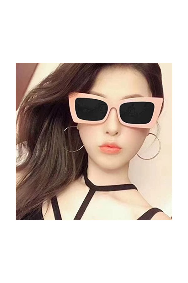 Lunettes de soleil vintage pour femmes Mode surdimensionnée Classique Lunettes de soleil miroir sans cadre Lunettes amusantes