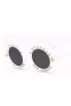 YIERJIU Lunettes Lunettes de Soleil Rondes rétro Femmes Marque Designer Cadre en Plastique Lettre Lunettes de Soleil Mode Fem