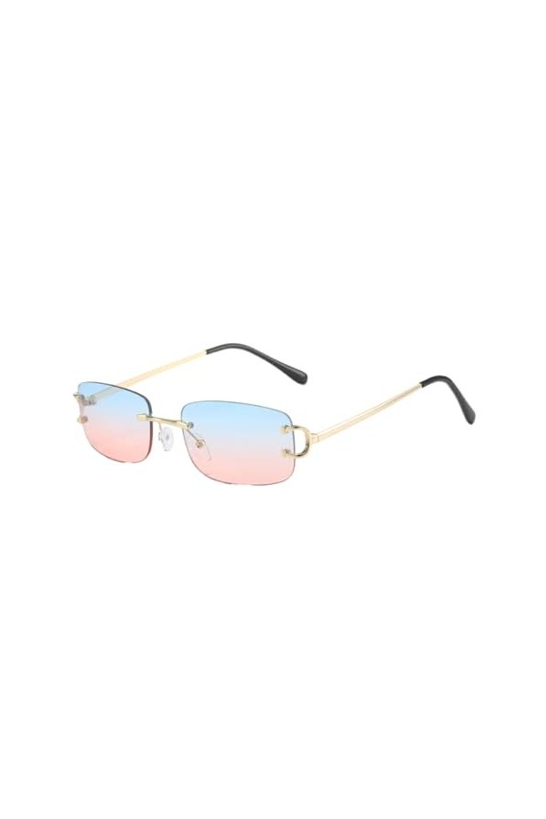 DSOUWEH Lunettes de soleil à monture métallique haute définition pour femmes, élégantes et résistantes, rectangulaires, 400, 