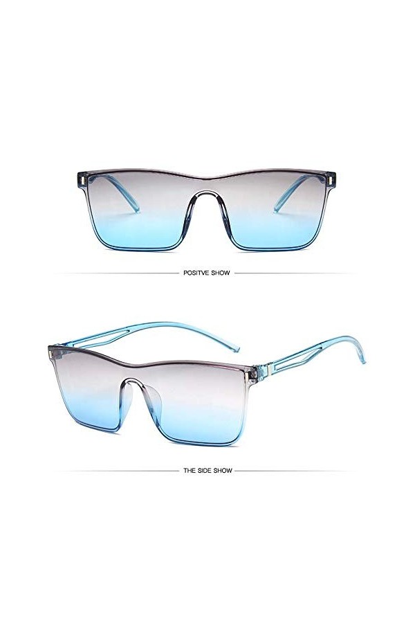 YUFUD Lunette de Soleil Lunettes de Soleil Mode Femmes Conception Grand Grand sans Monture de Lunettes sans Monture Tendance 
