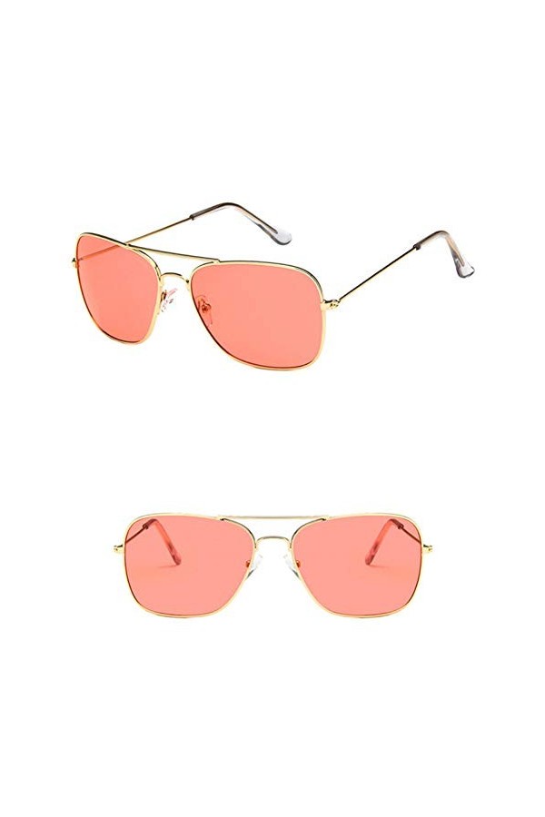 YIERJIU Lunettes Lunettes de Soleil carrées Classiques Hommes Femmes Lunettes de Pilote Lunettes oculos Marque Designer Coule