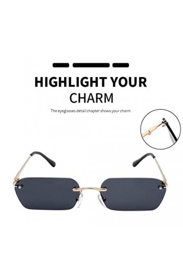 Lunettes de soleil rectangulaires sans bord, lunettes de soleil rectangulaires sans joie, lunettes de soleil de perspective v