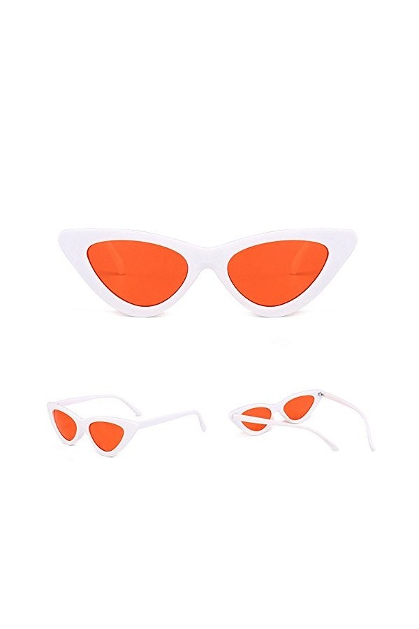 Voberry Lunettes de soleil Rockabilly Cateye Lunettes rétro yeux de chat Lunettes de soleil années 50 60 Lunettes de soleil C