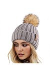 FURTALK Bonnet dhiver Bonnet tricoté Chaud pour Femmes avec Pompon en Fausse Fourrure