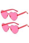 SECALIFE Lot de 2 paires de lunettes de soleil en forme de cœur multicolores sans monture en forme de cœur - Lunettes de sole