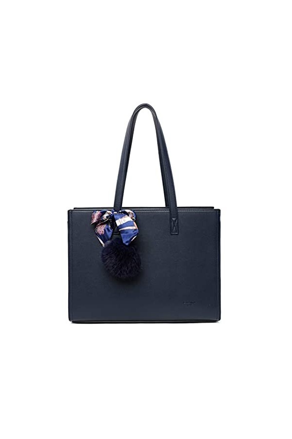 Sac A Main Femme Pompon Fourrure - Cabas Format A4 pour Cours - Grande Taille Shopping Fourre-Tout Porte-Document - Tendance 