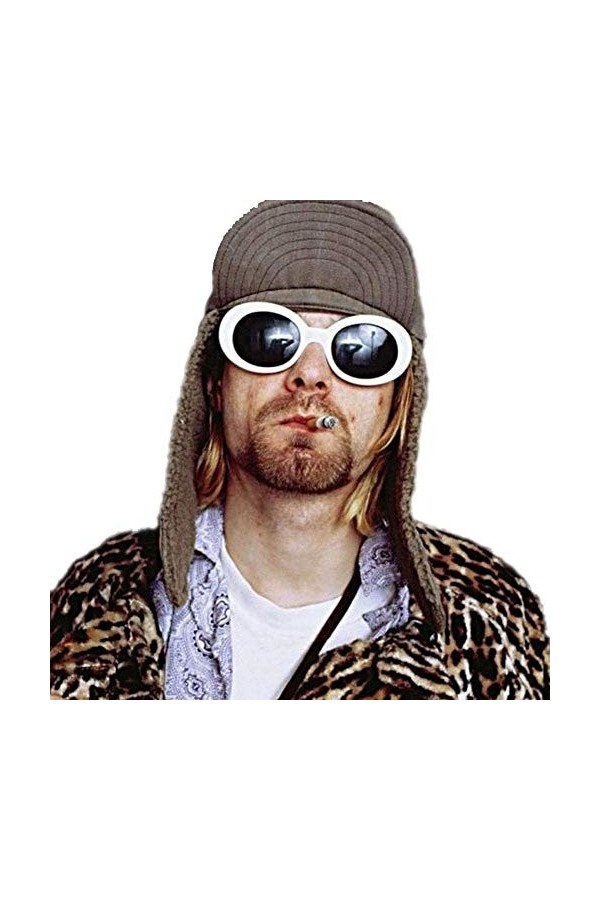 KGM Accessories Lunettes de soleil style Nirvana Kurt Cobain - Blanc