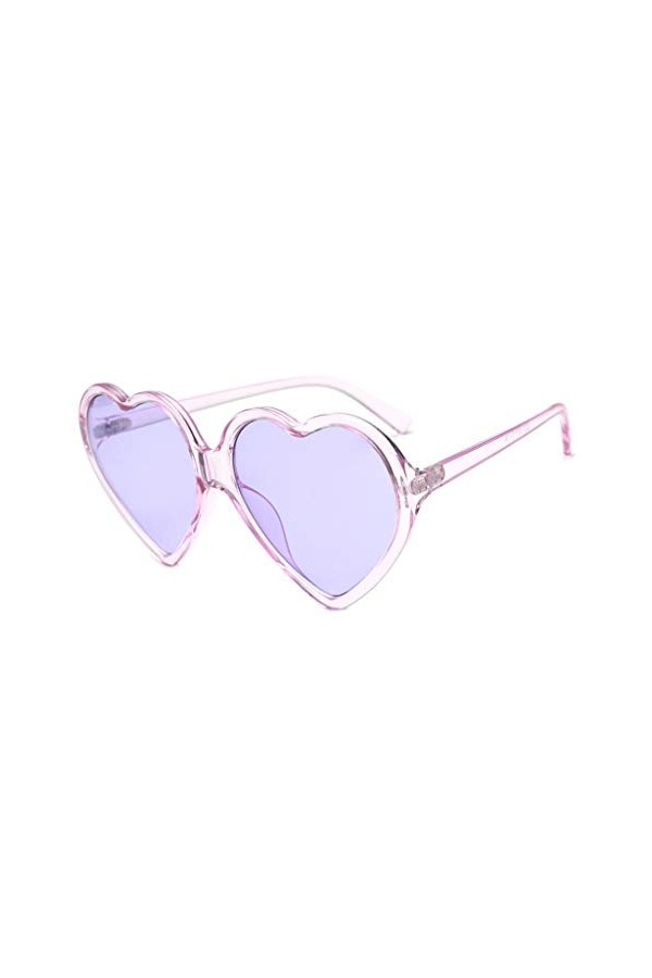 Cuasting Lunettes de soleil vintage 90S pour femme et fille en de cœur - Lunettes de soleil mignonnes - Violet