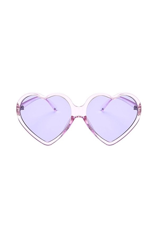 Cuasting Lunettes de soleil vintage 90S pour femme et fille en de cœur - Lunettes de soleil mignonnes - Violet