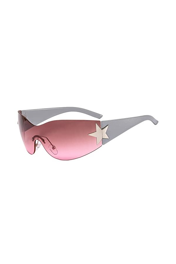 Lunettes de soleil transparentes Mode Hommes Femmes Star Wrap Around Lunettes de soleil Cyclisme Lunettes de soleil futuriste