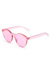 JiXuan Lunettes de Soleil transparentes Femmes Hommes Sans monture Lunettes de Soleil claires Couleur Candy Lunettes intégrée